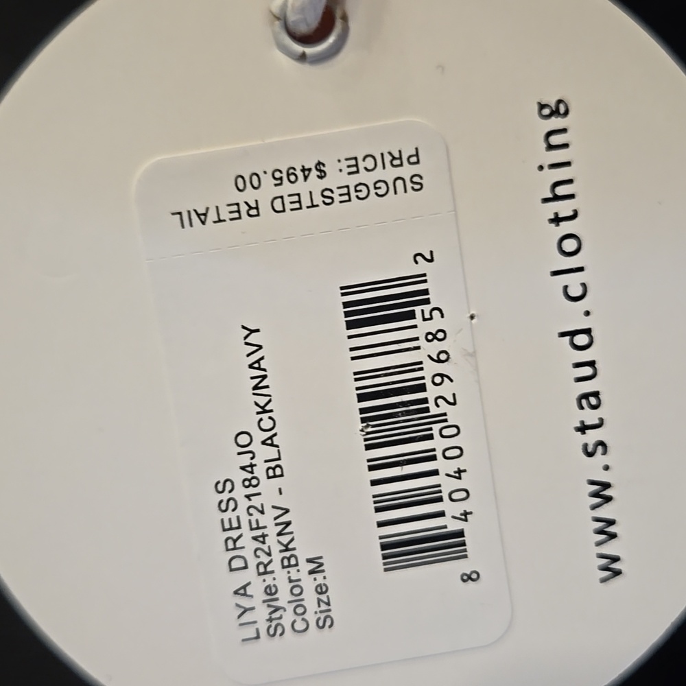 Staud LIYA DRESS BLACK NAVY Size Medium - Picture 6 of 10